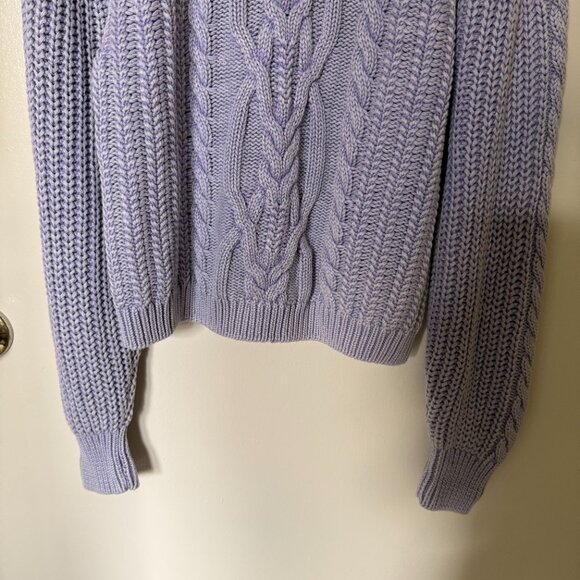 Free People Frankie Cable Knit Sweater In Heavenly Lavender XS - Picture 4 of 7